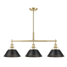 Golden 3306-LP BCB-BLK - Yep by Golden Lighting Orwell 3-light Island Light in Brushed Champagne Brass and Matte Black shade
